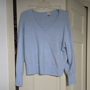 a new day Soft Blue V-Neck Sweater